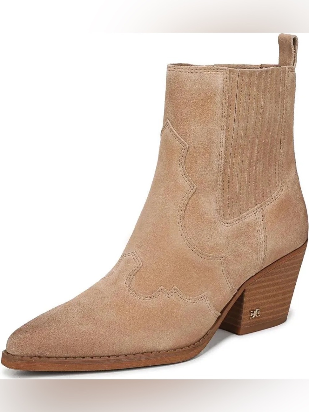 Sam Edelman West Suede Western Heeled Boots in Tan US 9.5 M
